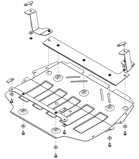 Защита двигателя и КПП Шериф 26.1885 для VOLKSWAGEN Caddy 04- / Golf 08- 